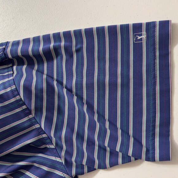PGA Tour Men’s Striped Polo Shirt Blue Multi-Color Size Large - Picture 7 of 9